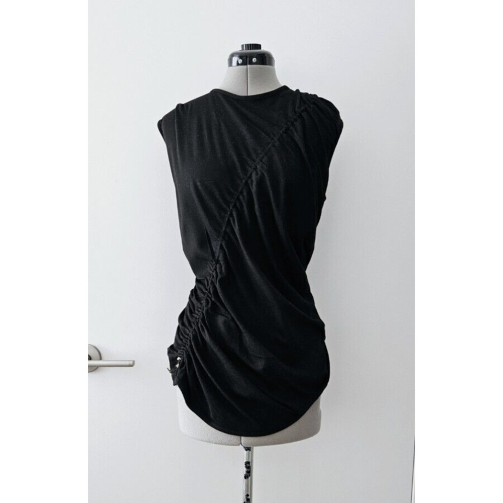 SID NEIGUM "travel-easy-wear" stretch ruched goop fave sleeveless top $425 8 / m - Picture 4 of 12